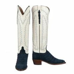 Lucchese shop 19 Priscilla Exotic :: Navy + Cream