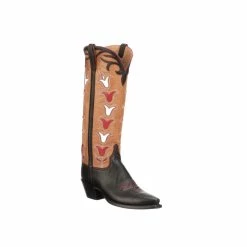 Ladies Tall Tulip :: Black + Rust -Lucchese shop GY459654 ANGLE RIGHT