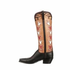 Ladies Tall Tulip :: Black + Rust -Lucchese shop GY459654 R01 C13
